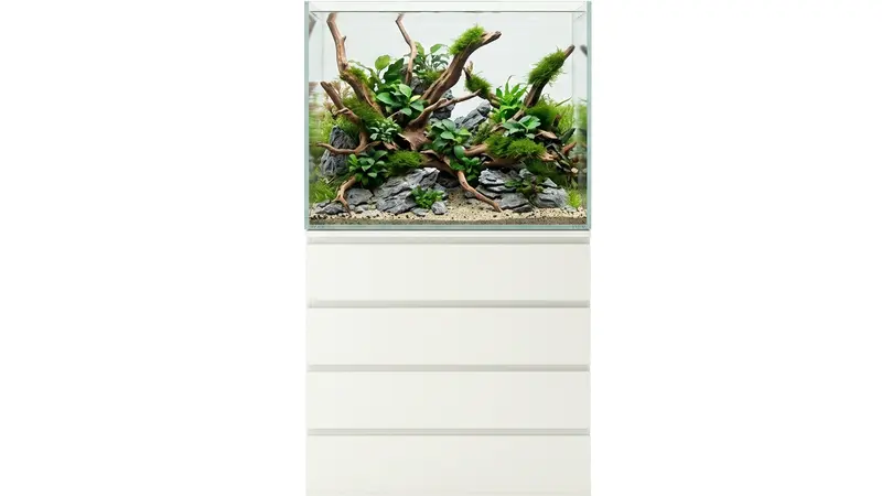 150L Weissglas-Aquarium 80x48x40 cm IKEA Malm - Versandkostenfrei!