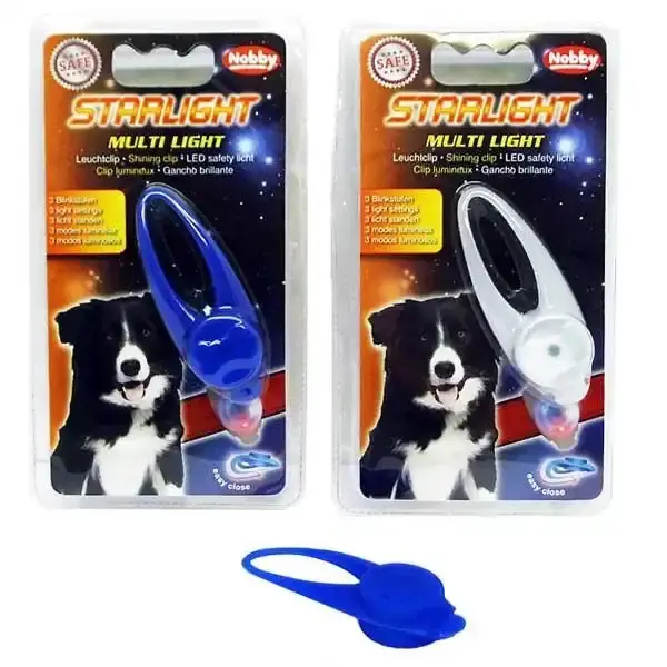 1x Nobby Hunde Leuchtclip klein Multi Light Hund Halsband Leine Leuchte bis 800m