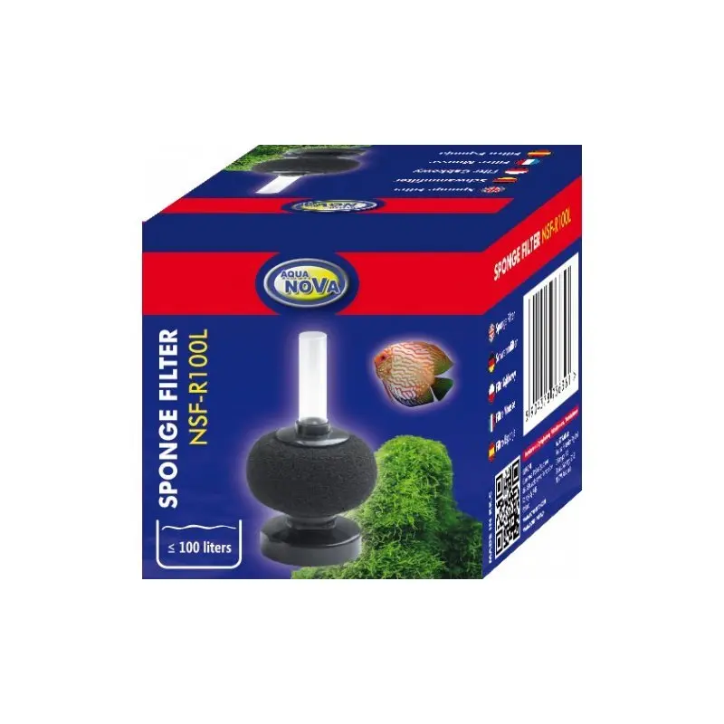 2x Aqua Nova Bio-Schwammfilter runde Form bis 100L HMF Filter Mattenfilter