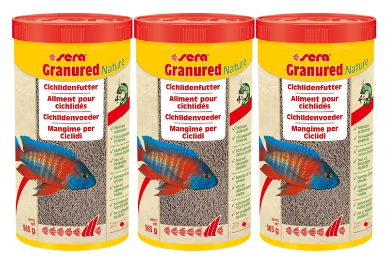 3x Sera granured Nature 1000ml - Hauptfutter für kleinere Carnivore MHD 11/23