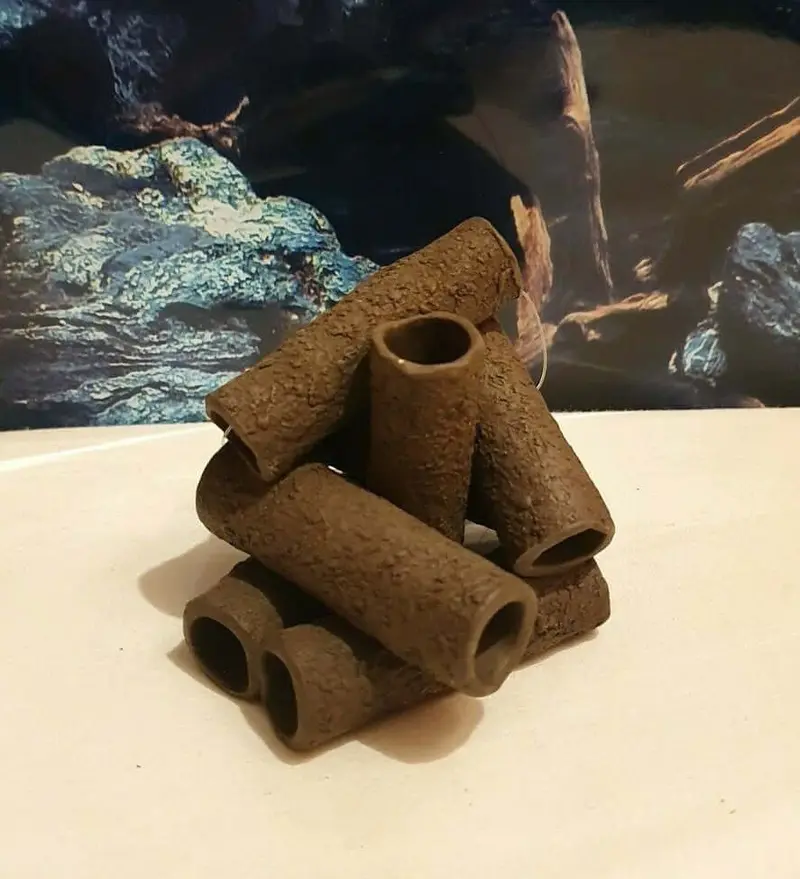 7er Chaosstapel rustikal schwarz/braun 8cm - Garnelenhöhle Aquarium Deko TOP