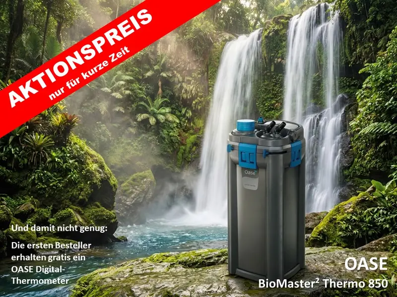 AKTIONSPREIS - OASE BioMaster² 850 Thermo - Premium-Außenfilter mit Heizer + OASE Digital-Thermometer *1)