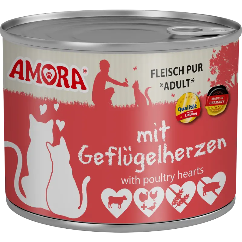 AMORA Fleisch Pur Adult Geflügelherzen 200 g
