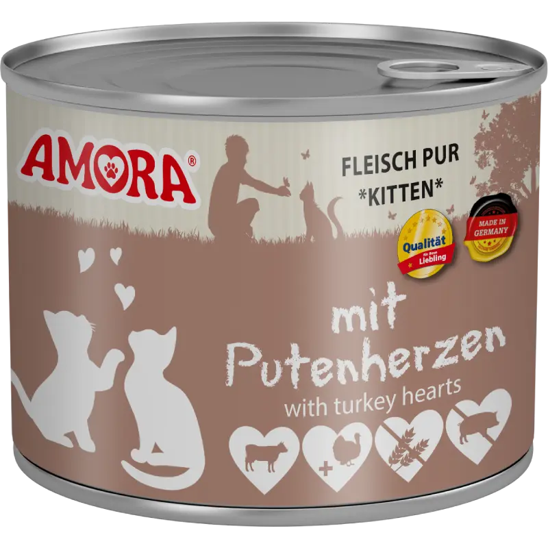 AMORA Katzenkinder Putenherzen 200 g