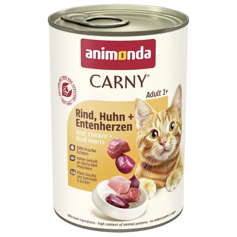 animonda Carny Rind, Huhn + Entenherzen 400 g