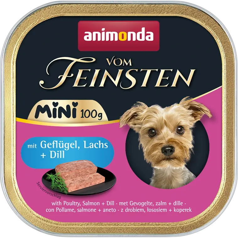 animonda Dog vom Feinsten Mini Adult Geflügel, Lachs & Dill 100 g