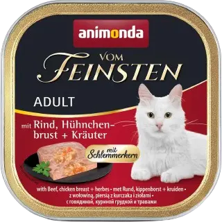 animonda Vom Feinsten mit Schlemmerkern Rind, Hühnchenbrust & Kräuter 100 g