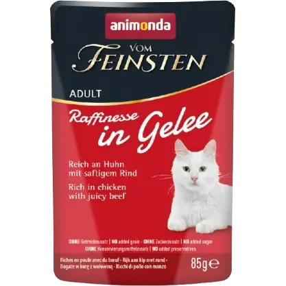 Animonda vom Feinsten Raffinesse in Gelee Adult reich an Huhn mit Rind 85 g