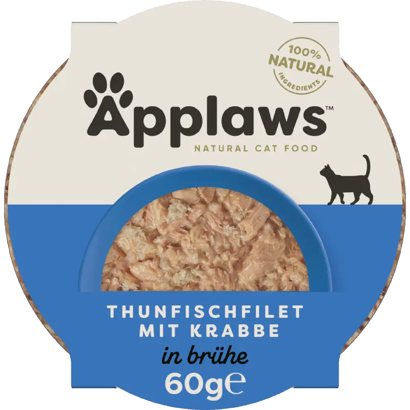 Applaws Natural Cat Pots saftiges Thunfischfilet & Krabben 60 g