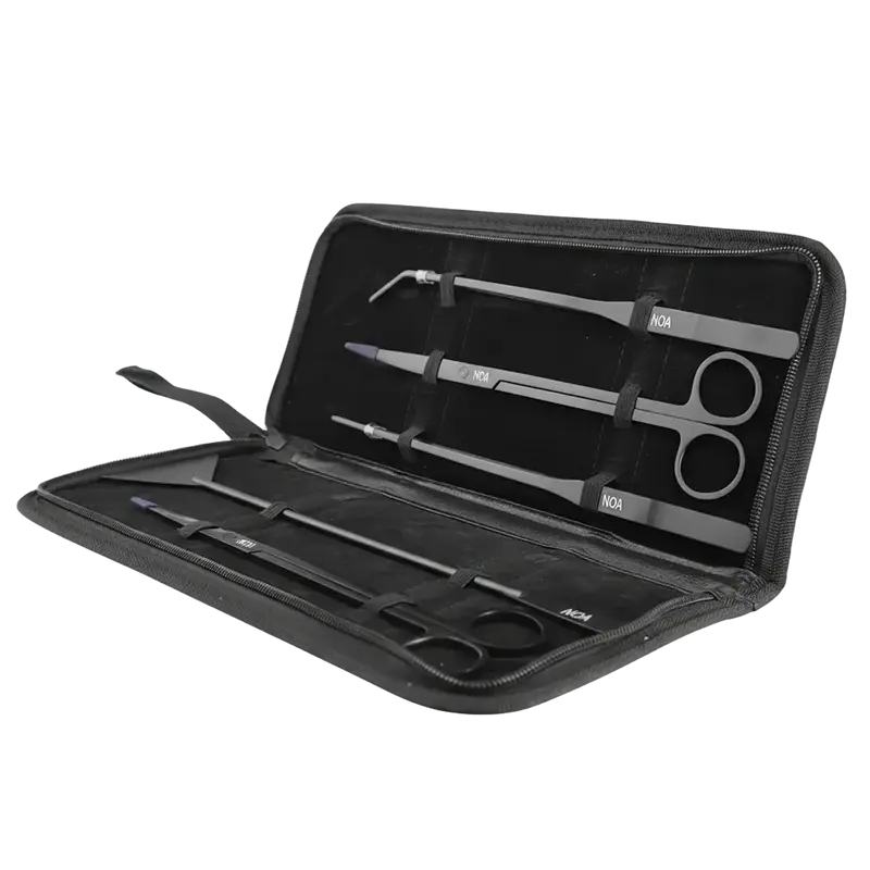 AQUA-NOA Aquascaping Tools Set Blackline – 5 Werkzeuge mit Tasche