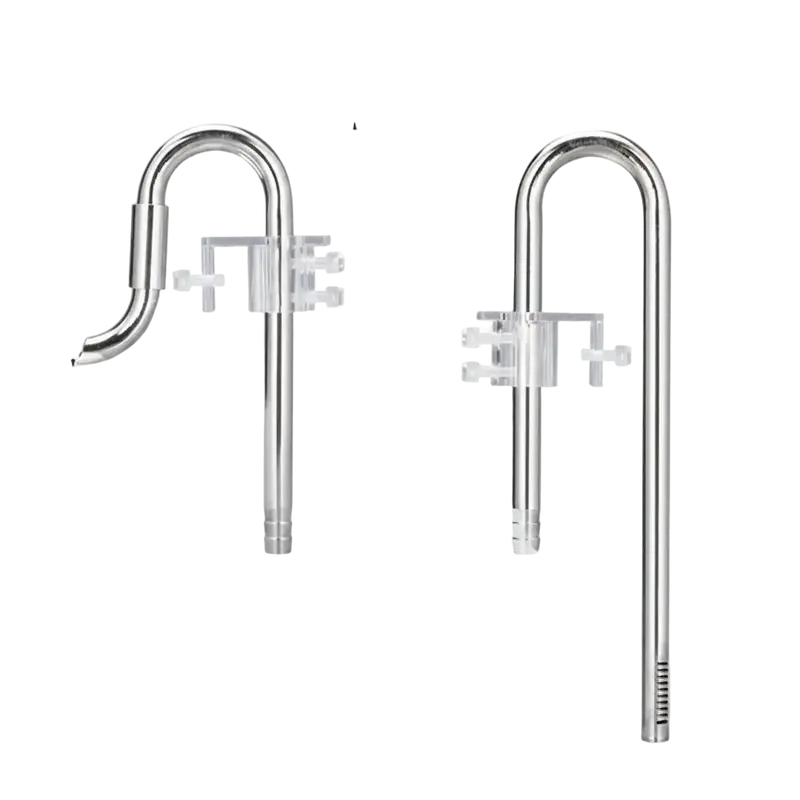 AQUA-NOA Edelstahl Inflow & Outflow Set kurz – beweglicher Filterauslauf