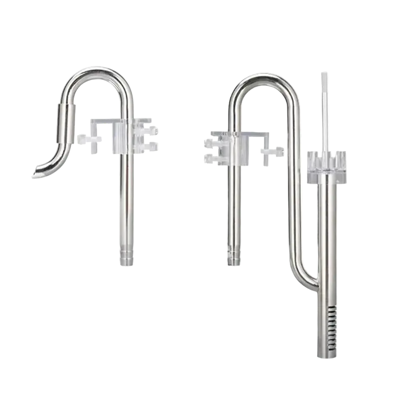 AQUA-NOA Edelstahl Skimmer Set kurz – Inflow & Outflow