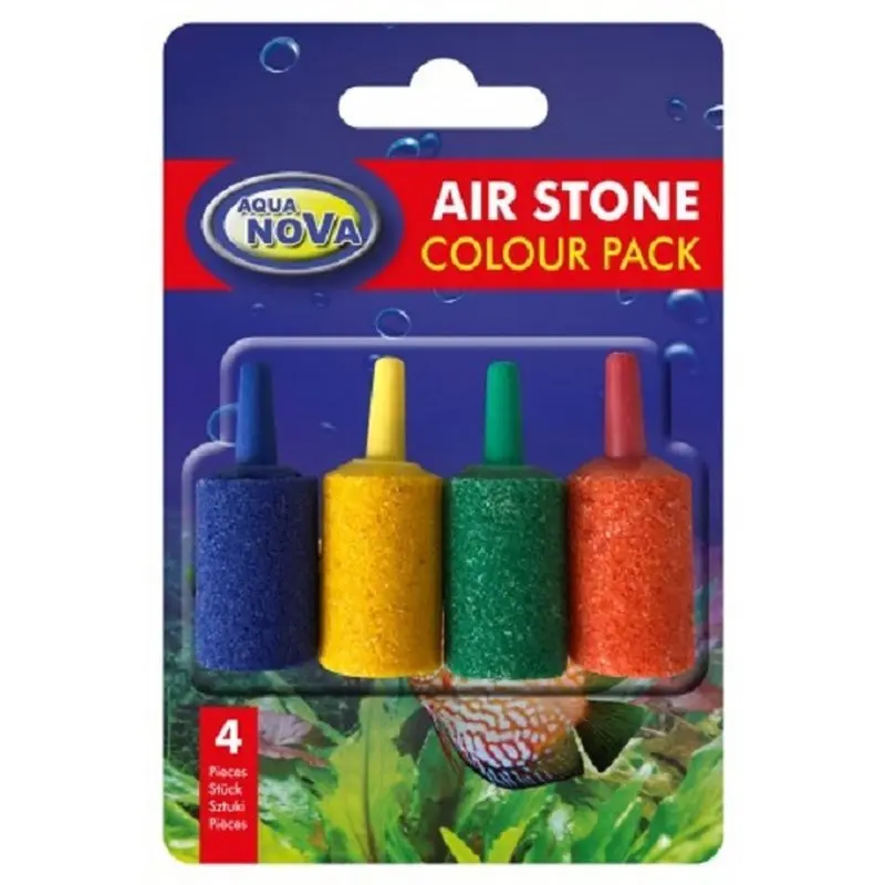 Aqua Nova 4er-Pack Ausströmerstein 4-farbig Ausströmer 15x25mm Stein TOP