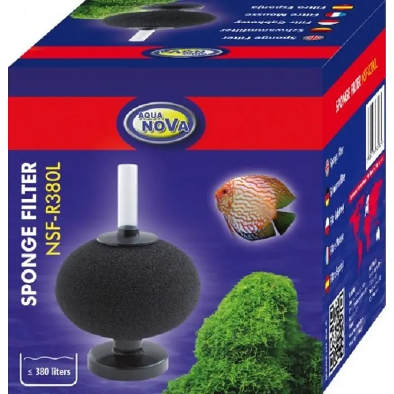 Aqua Nova Bio-Schwammfilter runde Form b. 380L HMF Filter Hamburger Mattenfilter
