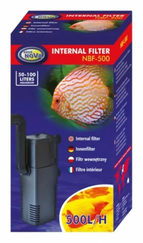 Aqua Nova Innenfilter 500l/h - geeignet für Aquarien bis 100 Liter - NBF-500