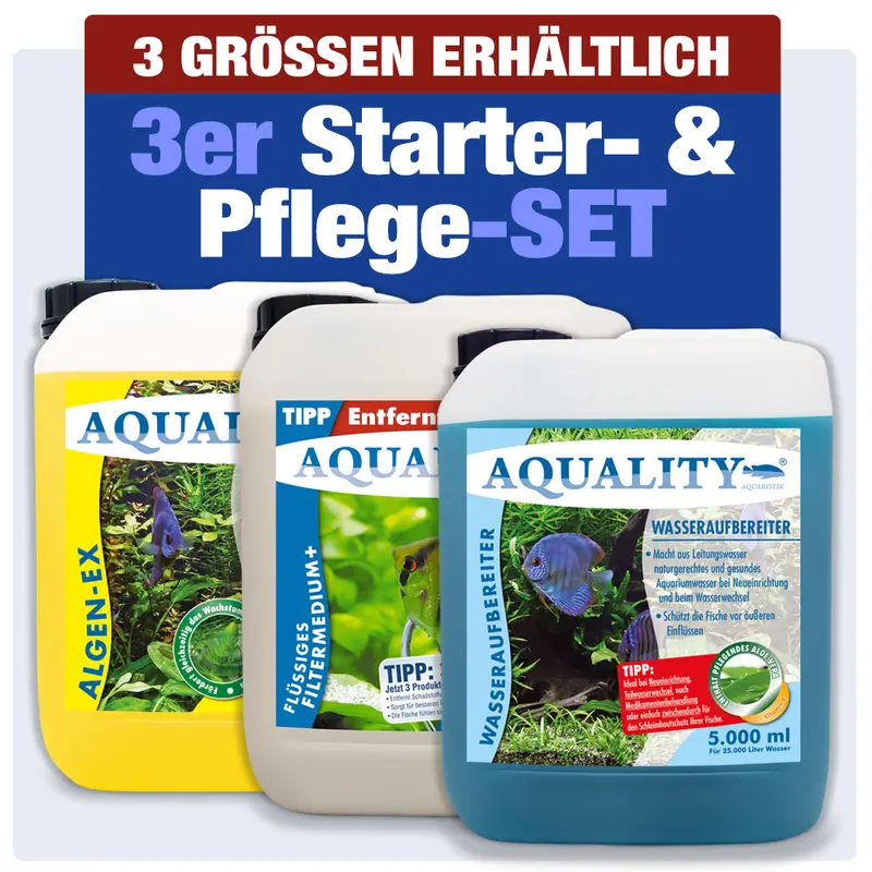 AQUALITY AQUARIUM 3er Starter- & Pflege-Sparset