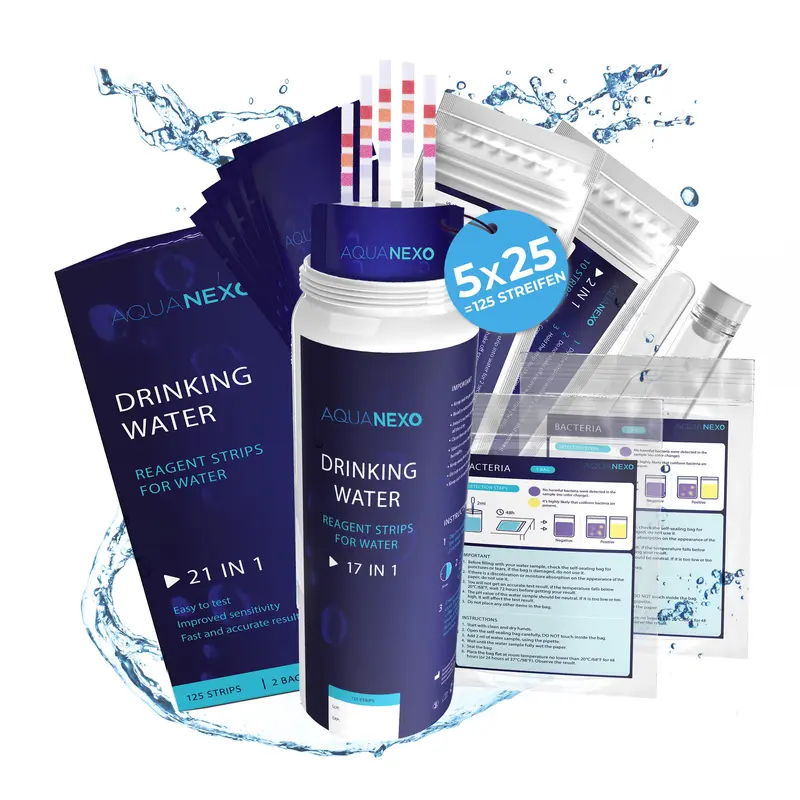 Aquanexo 21-in-1 Wasserteststreifen Set – Trinkwasser, Brunnenwasser & Leitungswasser testen
