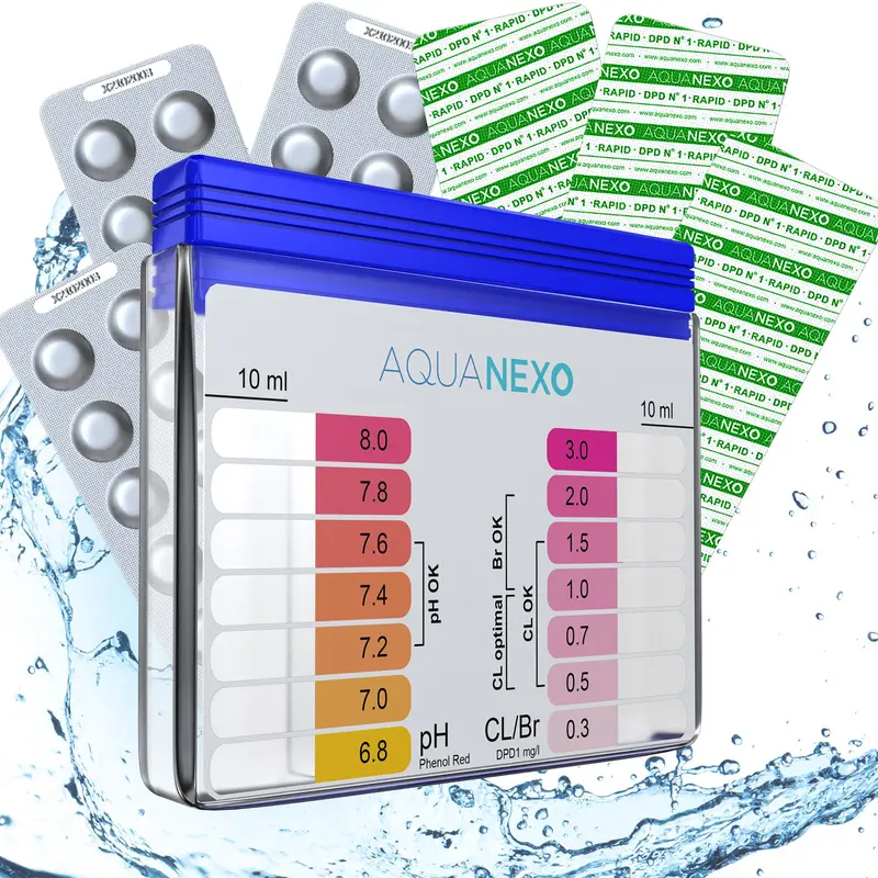 Aquanexo Pool Schütteltester pH & Chlor – Set inkl. 60 Testtabletten