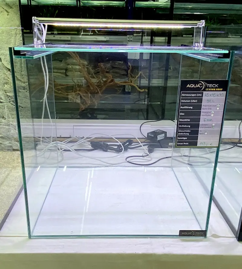 AQUARIUM 45x45x45cm (91l) "premium line" mit Schiebeabdeckung