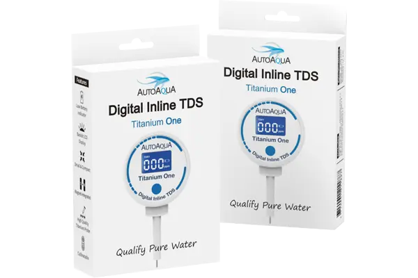 AutoAqua Digital Inline TDS Titanium – TDS-Messgerät für Osmoseanlagen | 1 bis 3 Messpunkte