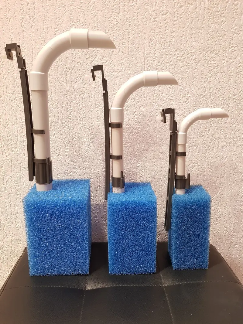 B+H Schnellfilter Luftheber gerade blau 25mm Schwammfilter Filter HMF Aquarium