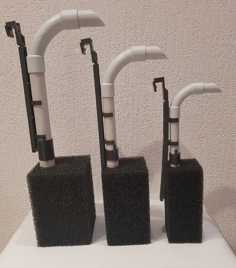 B+H Schnellfilter Luftheber gerade schwarz - 25mm Schwammfilter HMF Filter