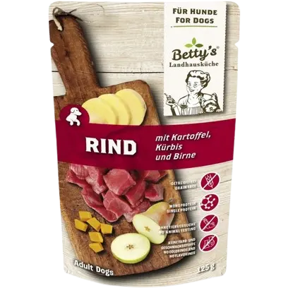 Bettys Landhausküche Hund FB Rind mit Kartoffel 125 g