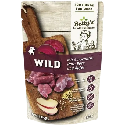 Bettys Landhausküche Hund FB Wild mit Rote Beete & Amaranth 125 g