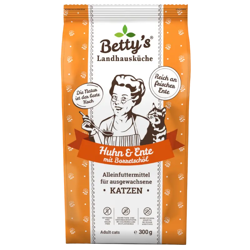 Bettys Landhausküche Katze Adult Trocken Huhn & Ente