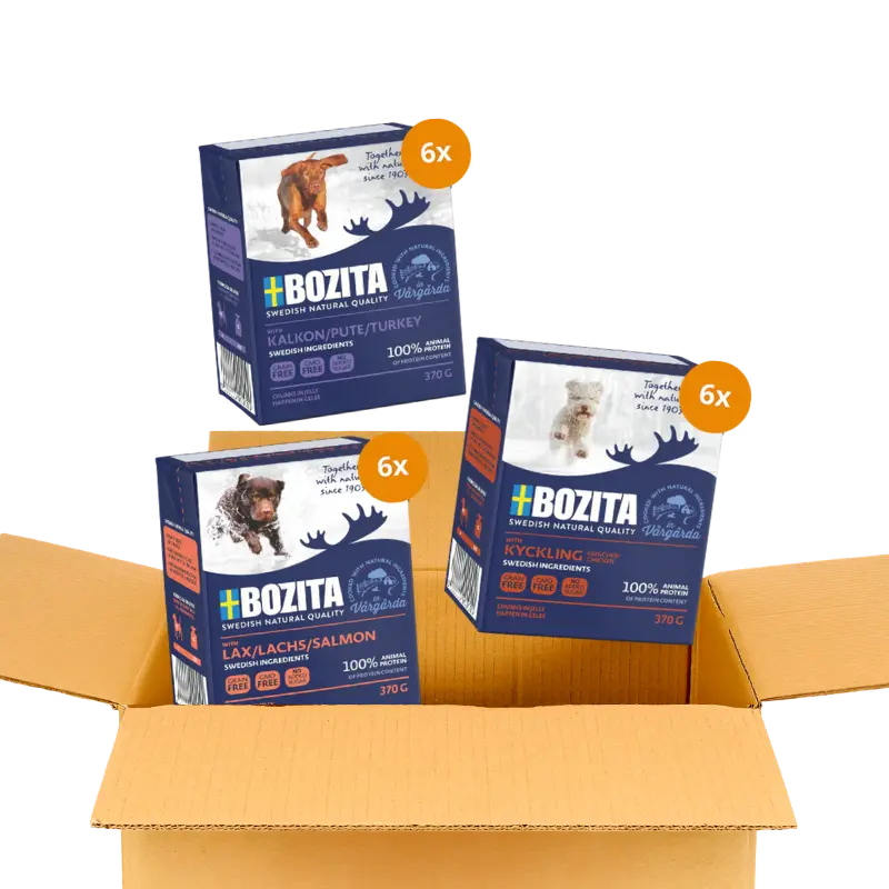Bozita Happen 24 x 370 g – Probiermix in Gelee