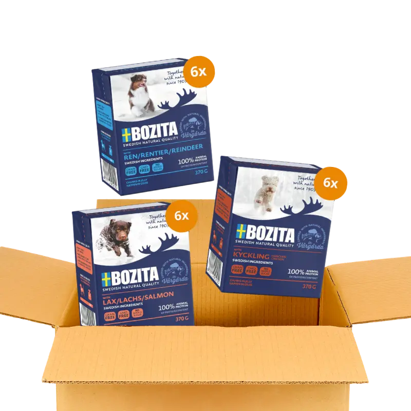 Bozita Happen 24 x 370 g – Probiermix in Gelee