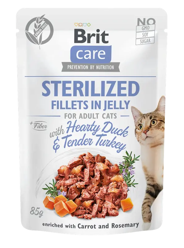 Brit Care Fillets in Jelly Duck Sterilized 85 g