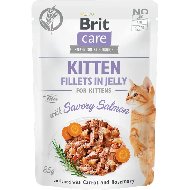 Brit Care Fillets in Jelly Salmon Kitten 85 g