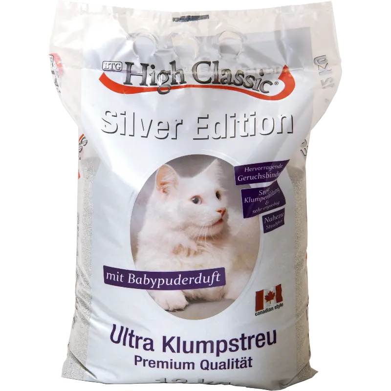 BTG Classic Cat Klumpstreu Silver Edition mit Babypuderduft