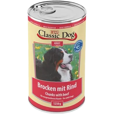 BTG Classic Dog Dose Brocken mit Rind 1250 g
