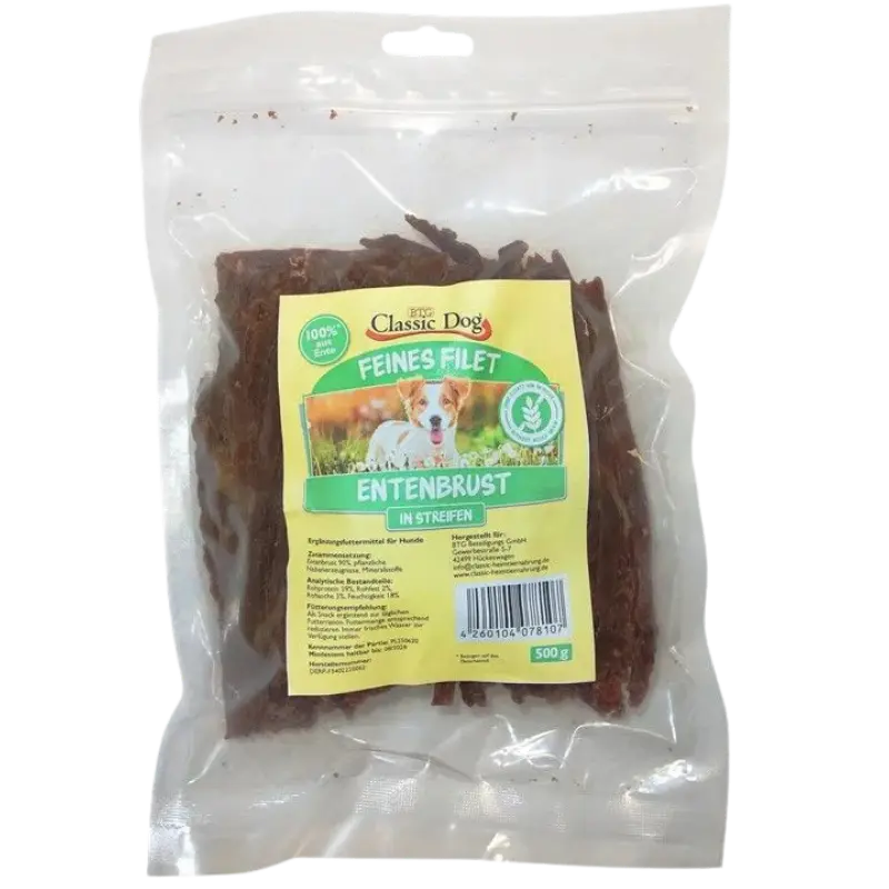 BTG Classic Dog Feines Filet Entenbruststreifen 500 g