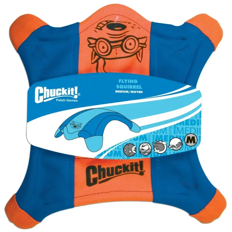 Chuckit! Flying Squirrel M Hund 24cm Frisbee Apportieren Spielzeug Hunde