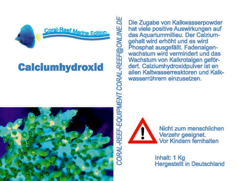 Coral Reef Calciumhydroxid 1kg Beutel zur Erhöhung des Calciumwertes