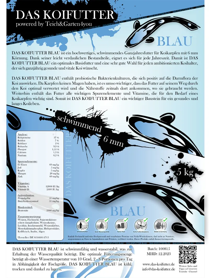 DAS KOIFUTTER BLAU