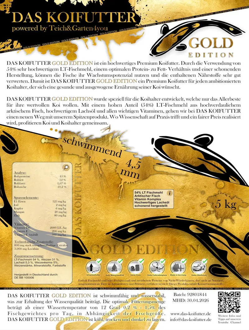 DAS KOIFUTTER GOLD EDITION - PREMIUM*** KOIFUTTER (Abverkauf bis 31.12.2026)