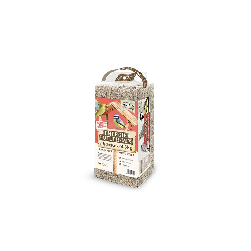 Delicia Energie Futter Mix, Ganzjahres Vogelfutter, Streufutter, Wildvogelfutter, mit Erdnusskernen, Beeren, Sonnenblumenkerne