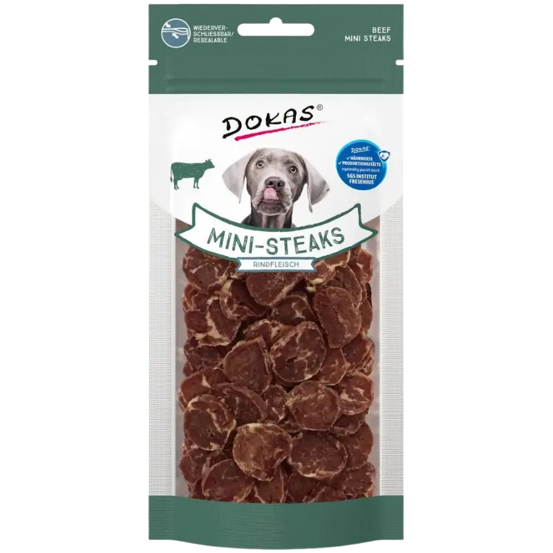 DOKAS Dog Mini Steaks Rindfleisch | Hundesnacks
