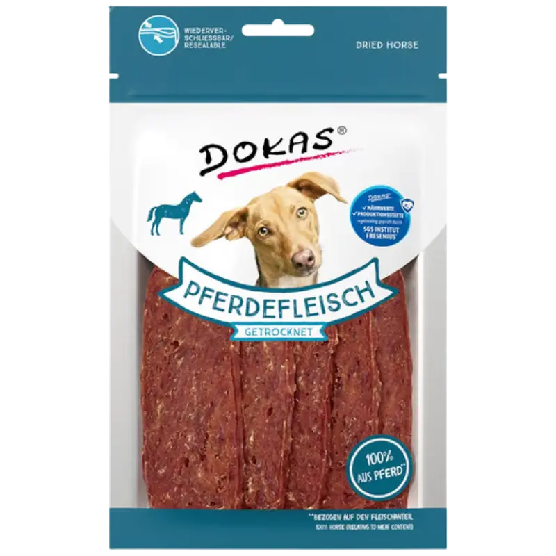 DOKAS Dog Pferdefleisch getrocknet 60 g  | Hundesnack