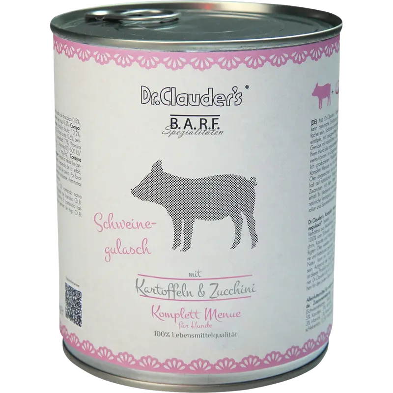 Dr.Clauder's BARF Dog Dose Komplettmenü Schweinegulasch