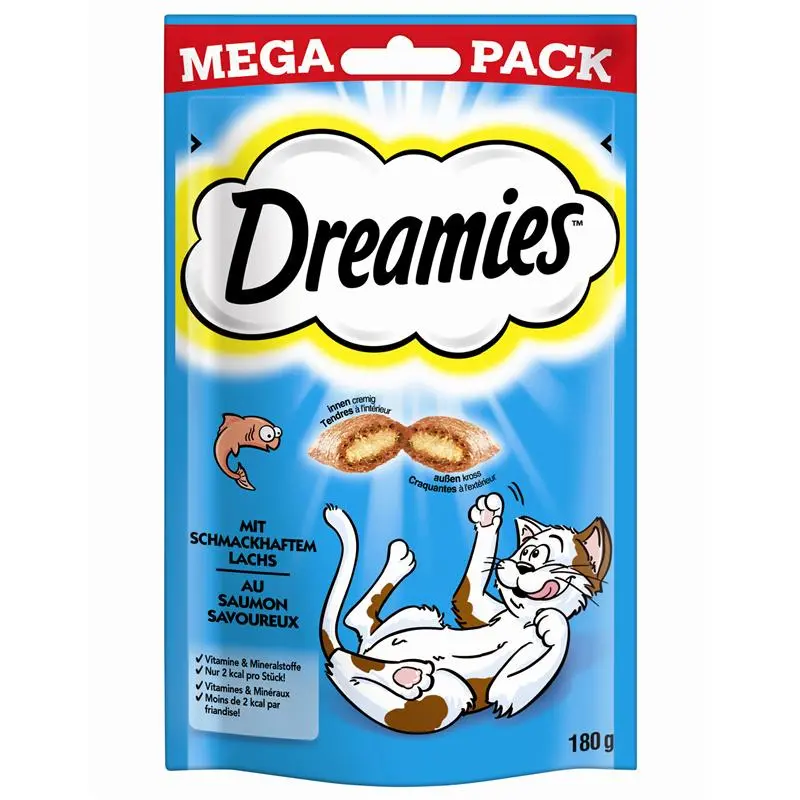 Dreamies Cat Snack mit Lachs 180g Mega Pack