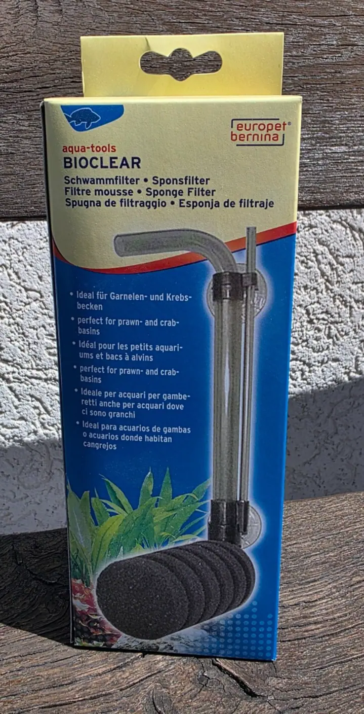 Europet Bernina Bio-Clear Schwammfilter Luftheber Filter - für Garnelen Aquarium