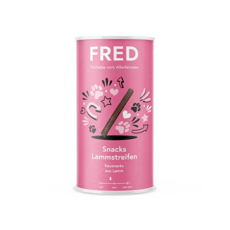 FRED Snacks Lammstreifen – Luftgetrocknete Kaustangen für Hunde, 190 g