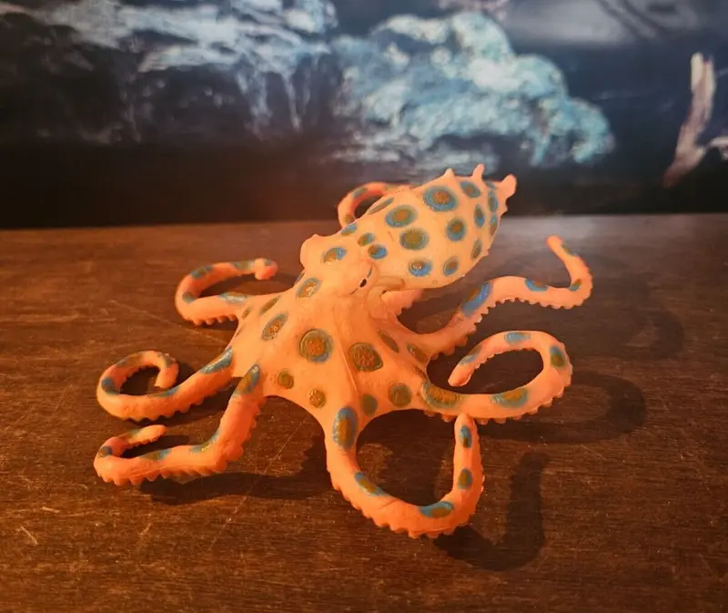 Gummi Krake Octopus Tintenfisch 11cm orange Dekoration Aquarium Nano Cubes