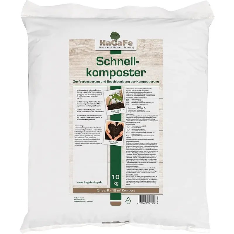 HaGaFe Bio Schnellkomposter, Kompostbeschleuniger, Komposthilfe, Kompost