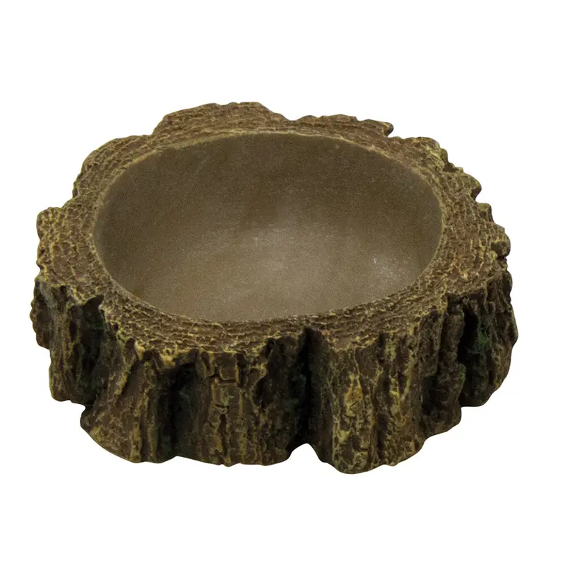 Hobby Trinkschale Bark 1 - 9x9x3cm für Reptilien, Schildkröten, Terrarium Futter